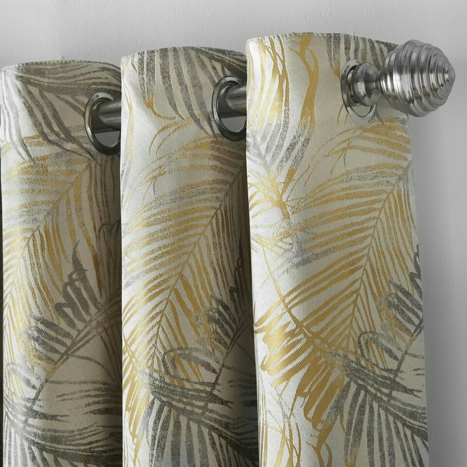 image 1 of Fiji Eyelet Curtains - Ochre - 167 cm x 182 cm