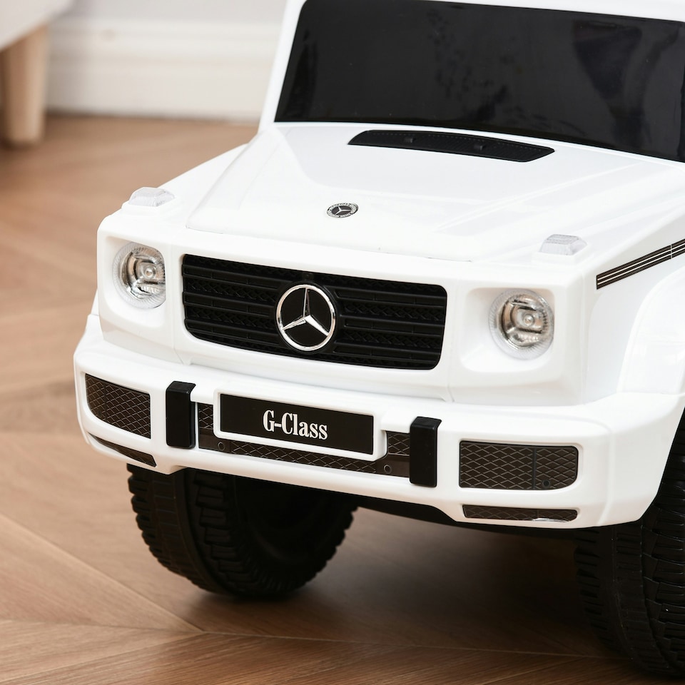 image 1 of HOMCOM Kids Ride-on Push Car 3 in 1 Benz G350 Baby Floor Slider Walker, White