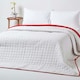 image 4 of Homescapes Cotton Quilted Reversible Bedspread Red and White - 200 x 200 cm | Red