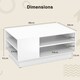image 2 of COSTWAY Modern Coffee Table w/Storage Shelves White White