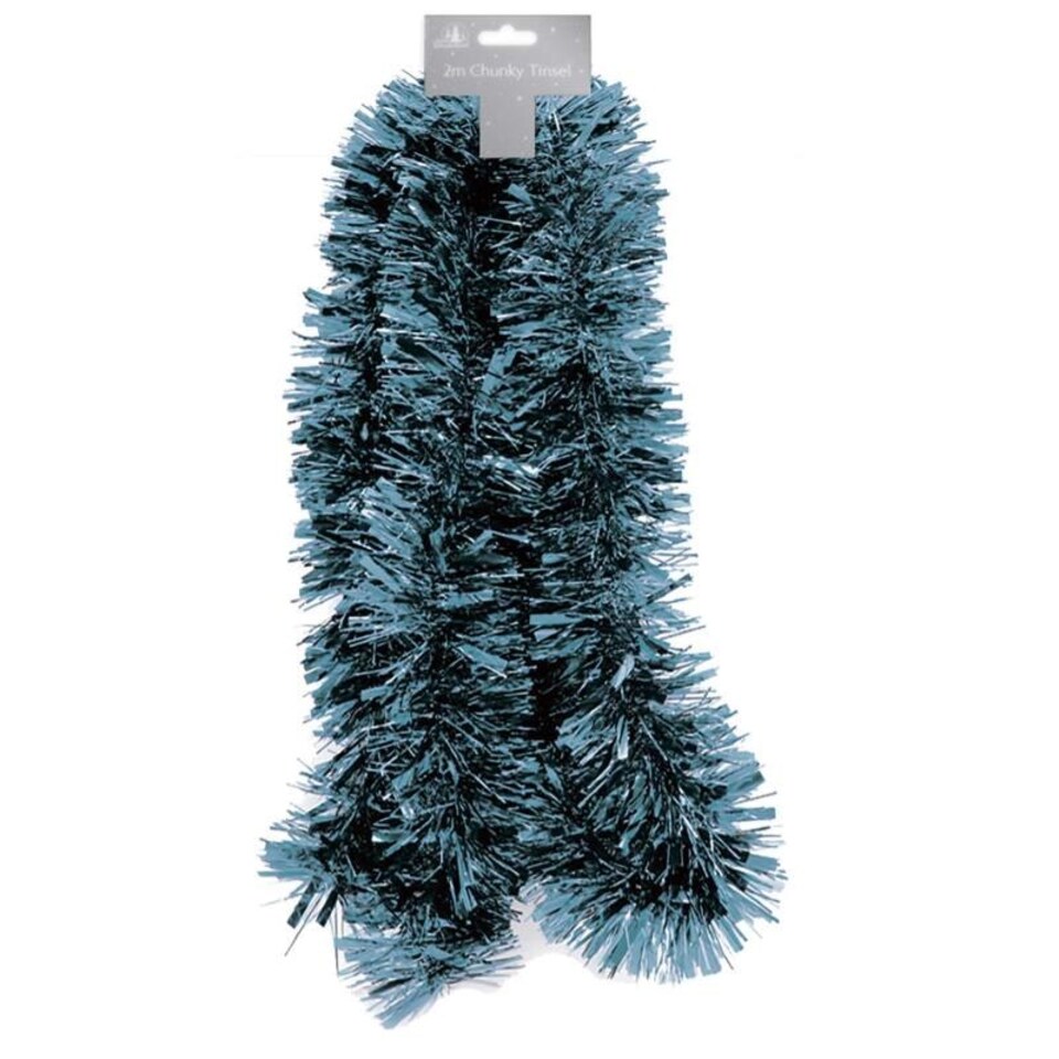 image 1 of 2m Pale Blue Christmas Chunky Tinsel