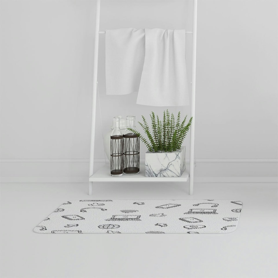 image 1 of Bathmat - internet related doodle pattern (Bath mats)