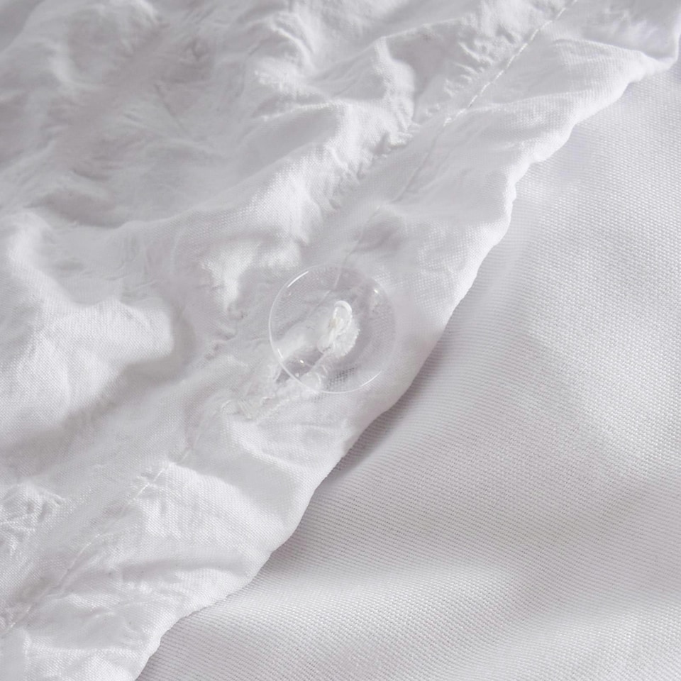image 1 of OHS Luxury Geometric Seersucker Duvet Quilt Bedding Set, Super King - White