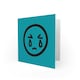 image 2 of Sad Crying Emoticon Face Tears Blue Sorry Apology Card