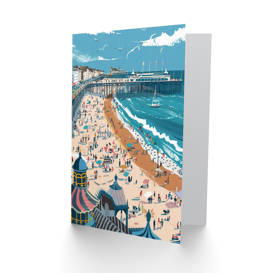 image 1 of Brighton Pier Beach Holiday Colourful Him Her Birthday Card