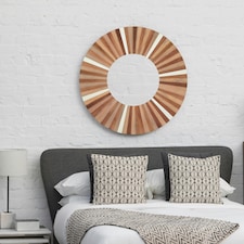 Barn Natural Wood Wall Mirror Cream