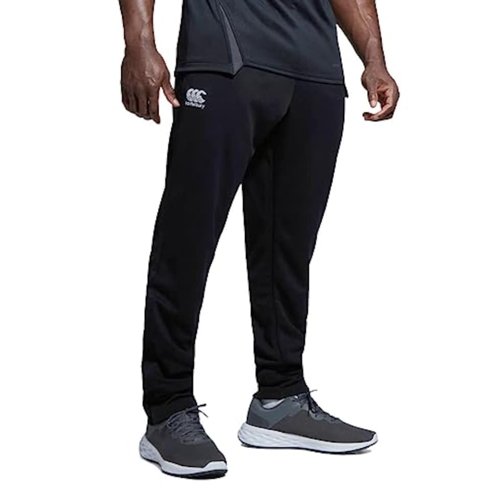 image 1 of Canterbury Men's Stretch Tapered Poly Knit Pants, Black, L