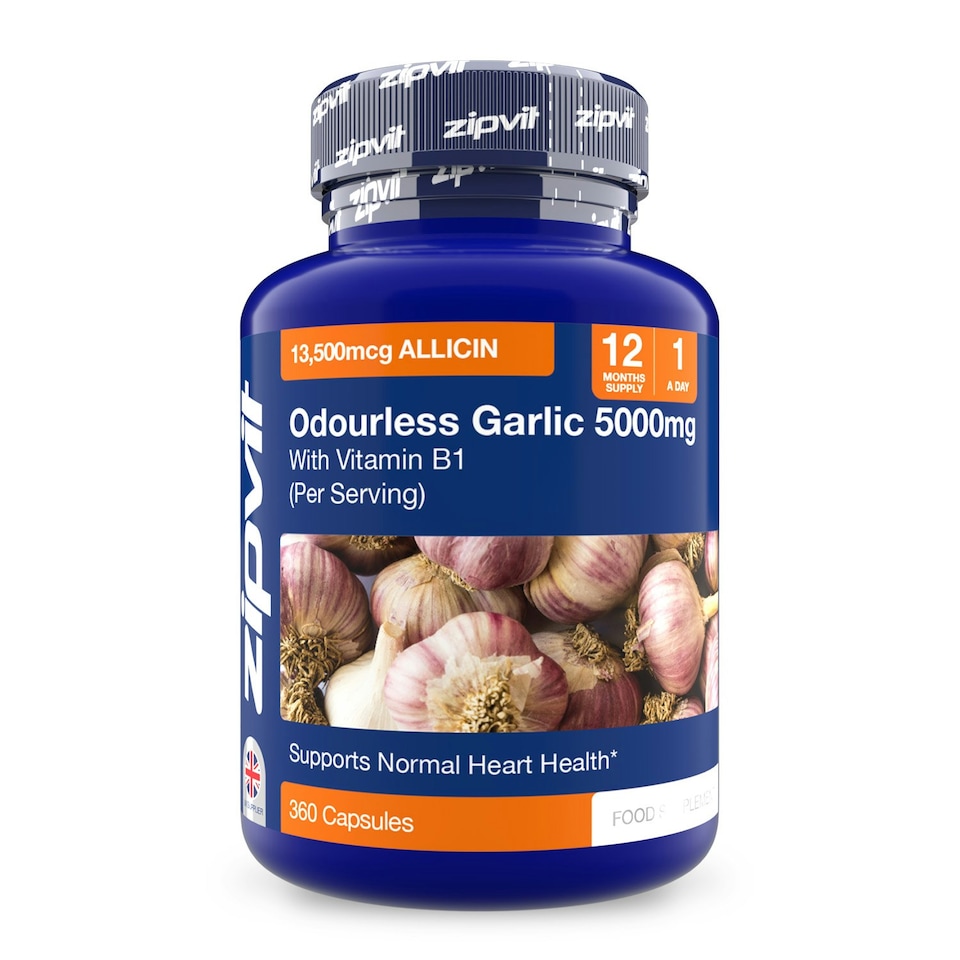 image 1 of Zipvit Odourless Garlic 5000mg – Heart & Energy Support with B1, 360 Capsules, 12-Month Supply