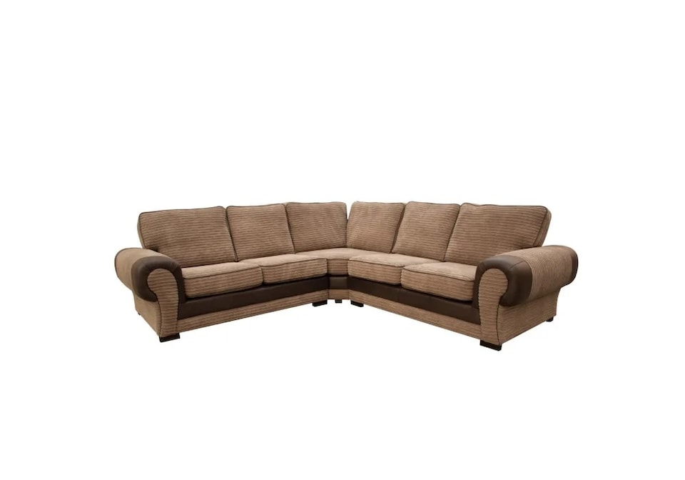 TANGO KINGSIZE CORNER SOFA SUITE IN BROWN COFFEE MOCHA CORDOURY