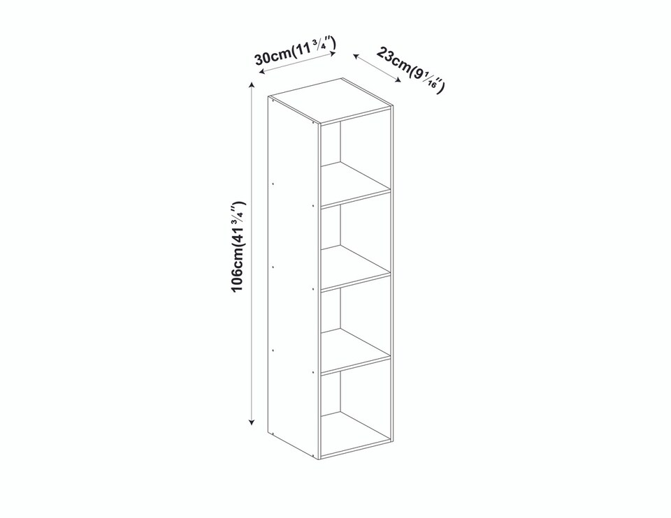 image 1 of Wooden Bookcase Shelving Display Storage Shelf Unit Wood Shelves | Multi | Grey - 4 Shelf | 1