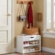 image 6 of SoBuy 2-Tier Shoe Storage Bench with Folding Padded Seat, White, 23.6x11.8x17.3 in, 13 kg - FSR25-W