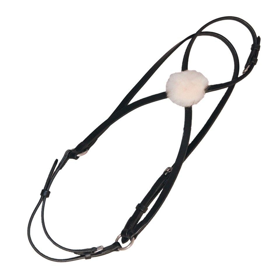 image 1 of Hy Leather Mexican Grackle Nose Band - Black - Cob