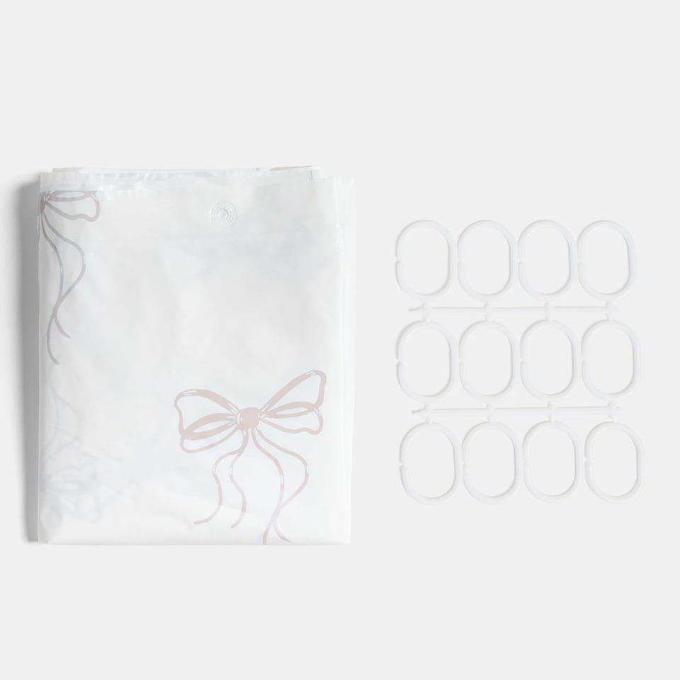 image 1 of OHS Bows Mould Proof Shower Curtain with 12 Hooks