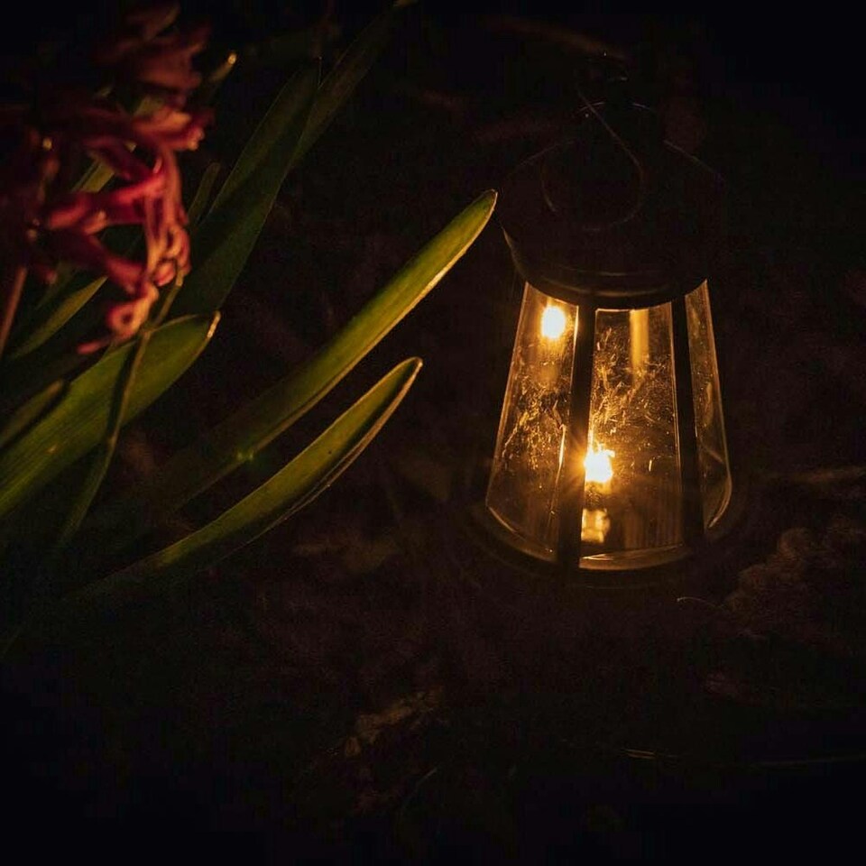 image 1 of ValueLights Solar 4 Pack Black Outdoor Lantern