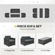 image 3 of Outsunny 4PC Rattan Sofa Set Outdoor Coffee Table Chair Wicker Garden Grey