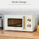 image 2 of VonShef Nordic Microwave 20L 700W Cream & Wood