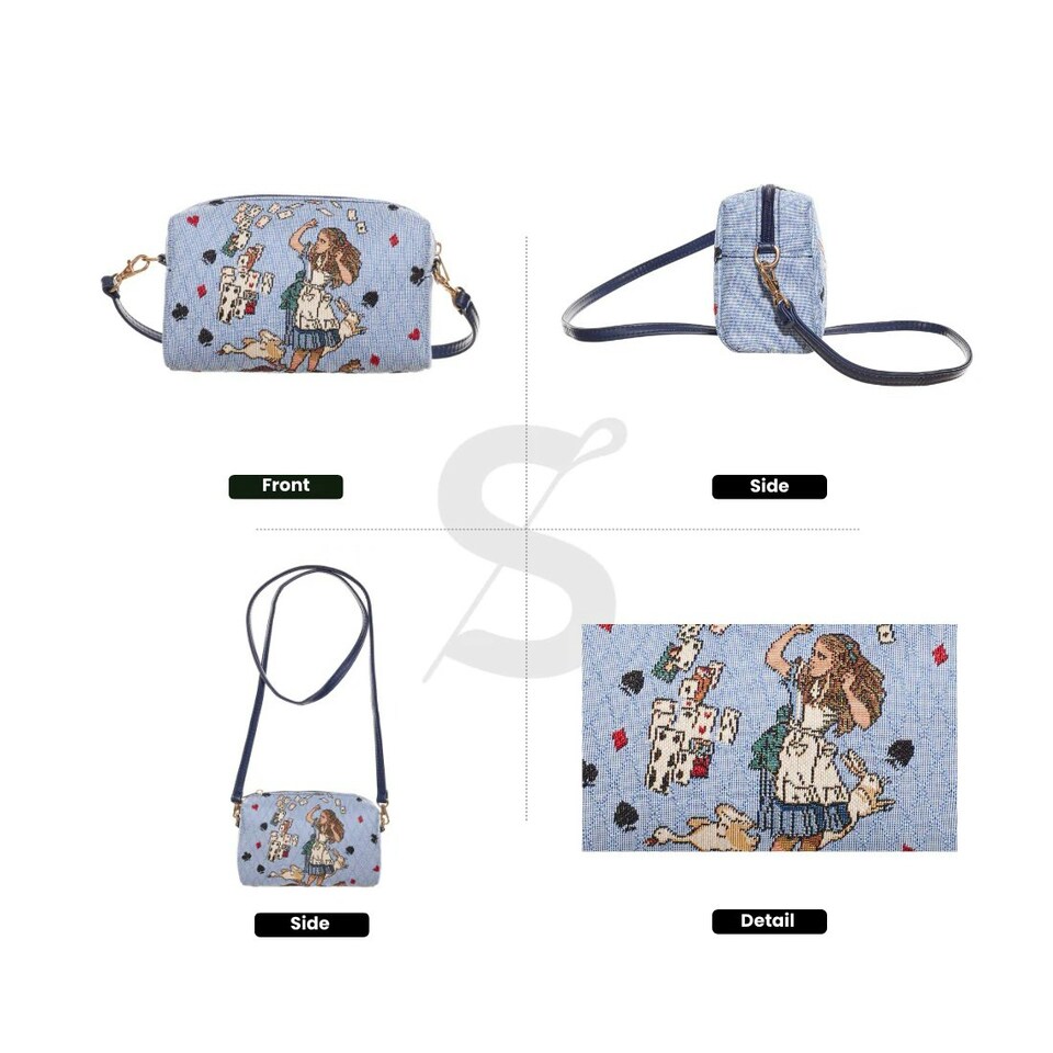 image 1 of Signare Hip Crossbody Bag - Alice in Wonderland Nothing But Cards Blue