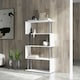 image 6 of HOMCOM Wooden Storage Display Unit Bookshelf Bookcase Dividers S Shaped White