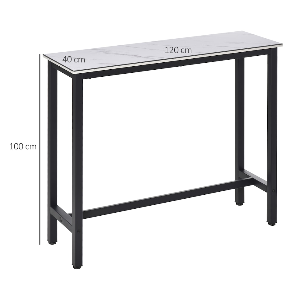 image 1 of HOMCOM Bar Table Coffee Table with Adjustable Footpads for Breakfast Dining
