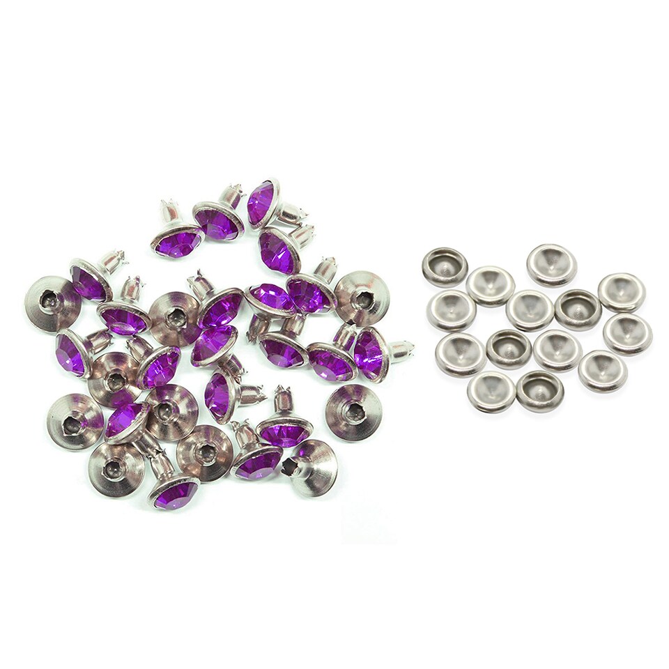 image 1 of 8mm Diamante Acrylic Rhinestone Studs with Pins - Pack of 10