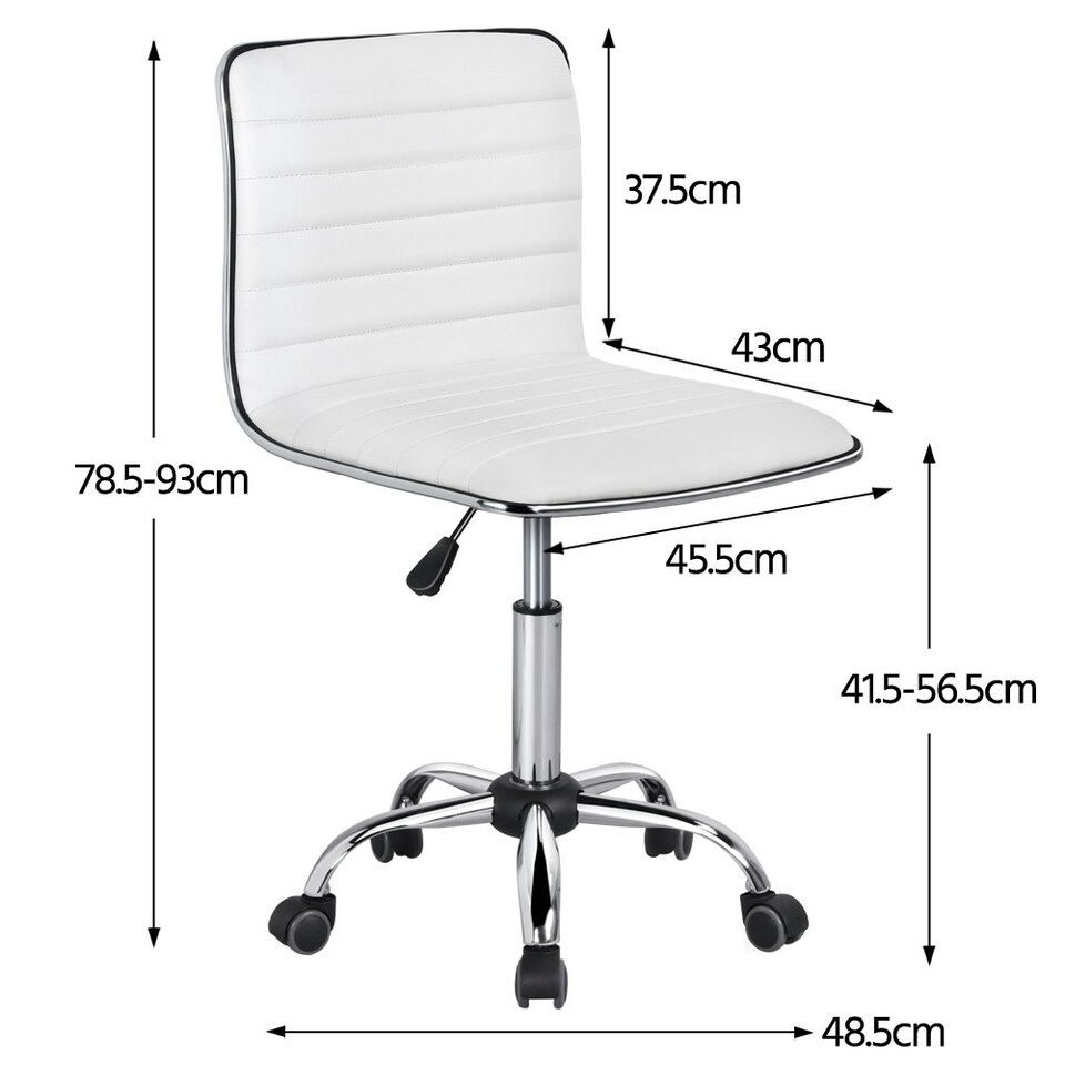 image 1 of Yaheetech PU Leather Low Back Armless Desk Chair | White