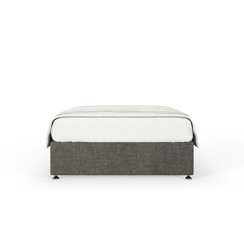 image 1 of Ortho Classic Orthopaedic Charcoal Chenille 2 Drawer Divan Set And Lona Headboard Small Double