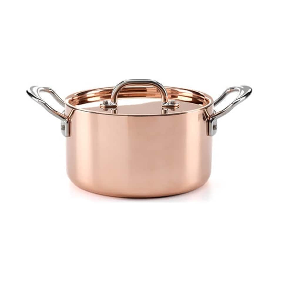 image 1 of Samuel Groves Copper Induction 18cm Casserole Pan with Lid