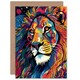 image 1 of Jungle Psychedelic Folk Lion Him Birthday Card