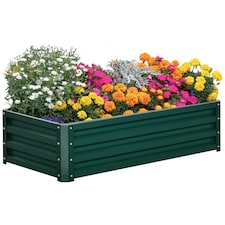 Outsunny Raised Garden Bed Elevated Planter Box for Flowers Green