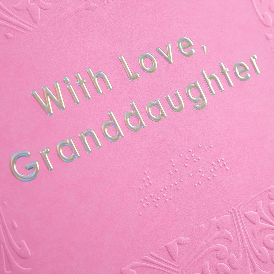 image 1 of Contemporary Patterned Design Braille Birthday Card for Granddaughter