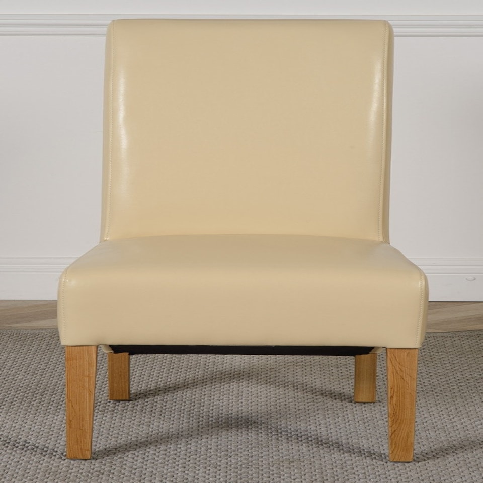 image 1 of Oregon Round Oak Dining Table with Montana Leather Chairs Cream
