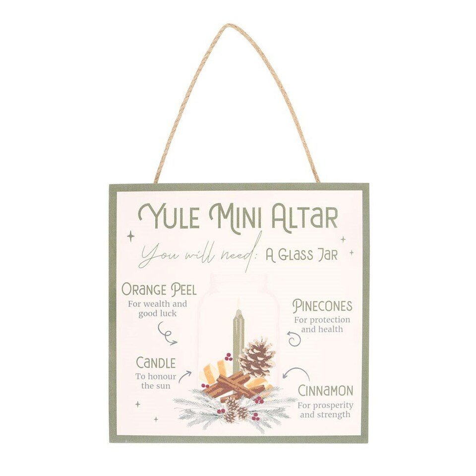 image 1 of Something Different Yule Altar MDF Hanging Sign - Pink/Grey - One Size