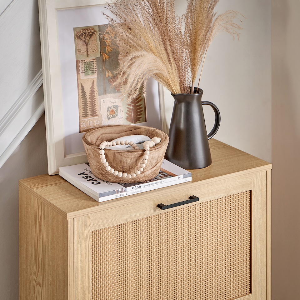 image 1 of SoBuy 3 Flip-Drawer Shoe Cabinet, Light Oak, 23.6x9.4x50.0 in, 24.5 kg - FSR155-N