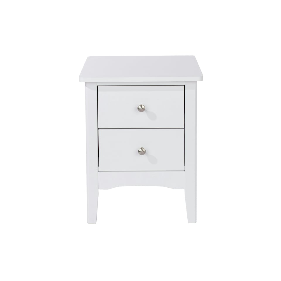 image 1 of Como White, 2 Petite Drawer Bedside Cabinet White