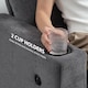 image 4 of HOMCOM 3 Seater Sofa, Fabric Sofa with USB Ports and Cup Holders, Grey | Grey | Grey