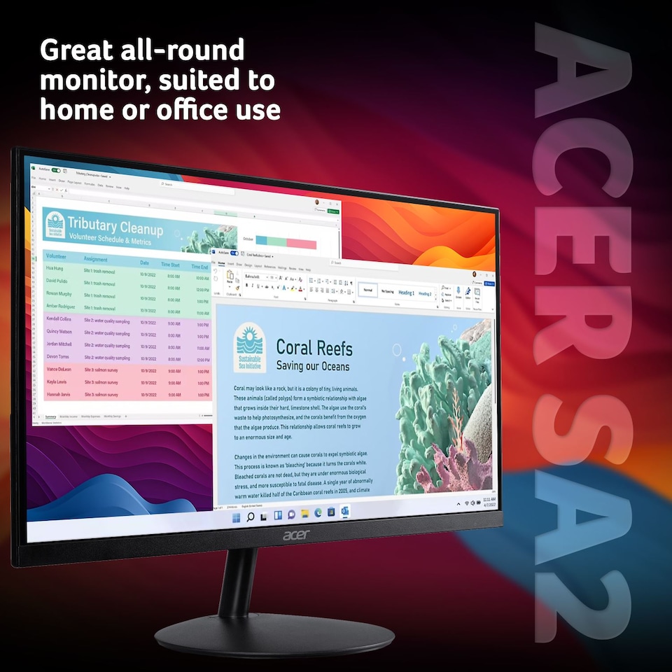 image 1 of Acer SA242YP1bip 24" IPS Full HD 144Hz 1ms Ultra Thin Monitor with Speakers