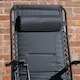 image 10 of Set of 2 Luxury Padded Multi Position Zero Gravity Garden Relaxer Chair Lounger in All Black
