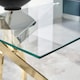 image 2 of Furniturebox Leonardo Glass and Gold Leg Modern 4 Seat Dining Table