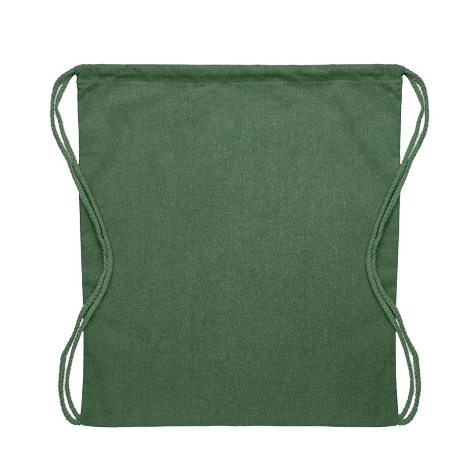 image 1 of MidOcean Cabetri Colour Recycled Cotton Drawstring Bag - Dark Green - One Size | Green | Not provided