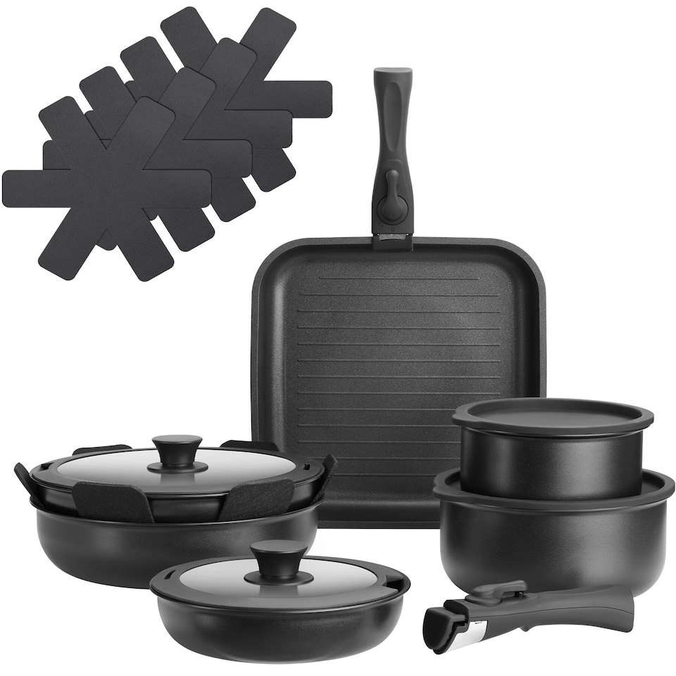 image 1 of Pot and Pan Set Parma17 Pcs including Lids, Utensils and Felt Protectors