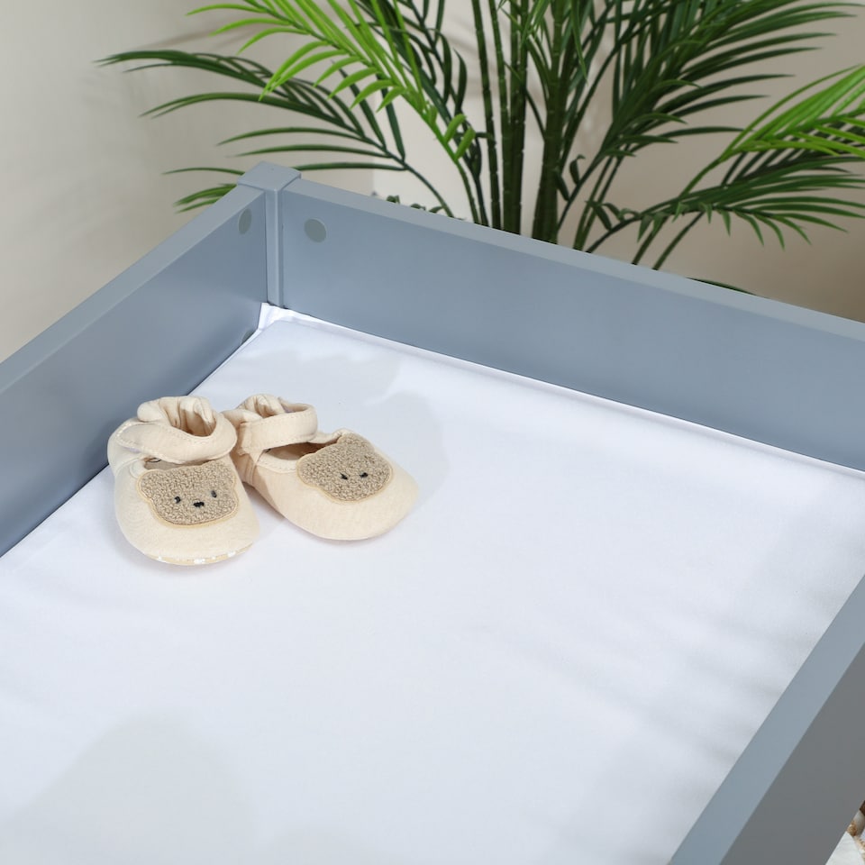 image 1 of AIYAPLAY Baby Changing Table with 4 Drawers, Nursery Diaper Baby Changing Unit for 0-12 Months (max. 11kg), with Mat, Infant Care Station for Bedroom Nursery | Grey