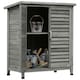 image 1 of Outsunny Garden Storage Shed Solid Fir Wood Garage Organisation Grey