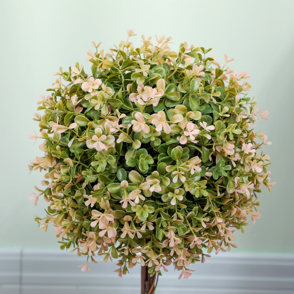 image 1 of HOMCOM Set of 2 Decorative Artificial Plants, Murraya Flowers in Pot, Fake Plants for Home Indoor outdoor Decor, 60cm, Cream White