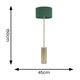 image 2 of ValueLights Lexy Antique Brass Rotary Dimmer Switch Floor Lamp with Forest Green Drum Shade