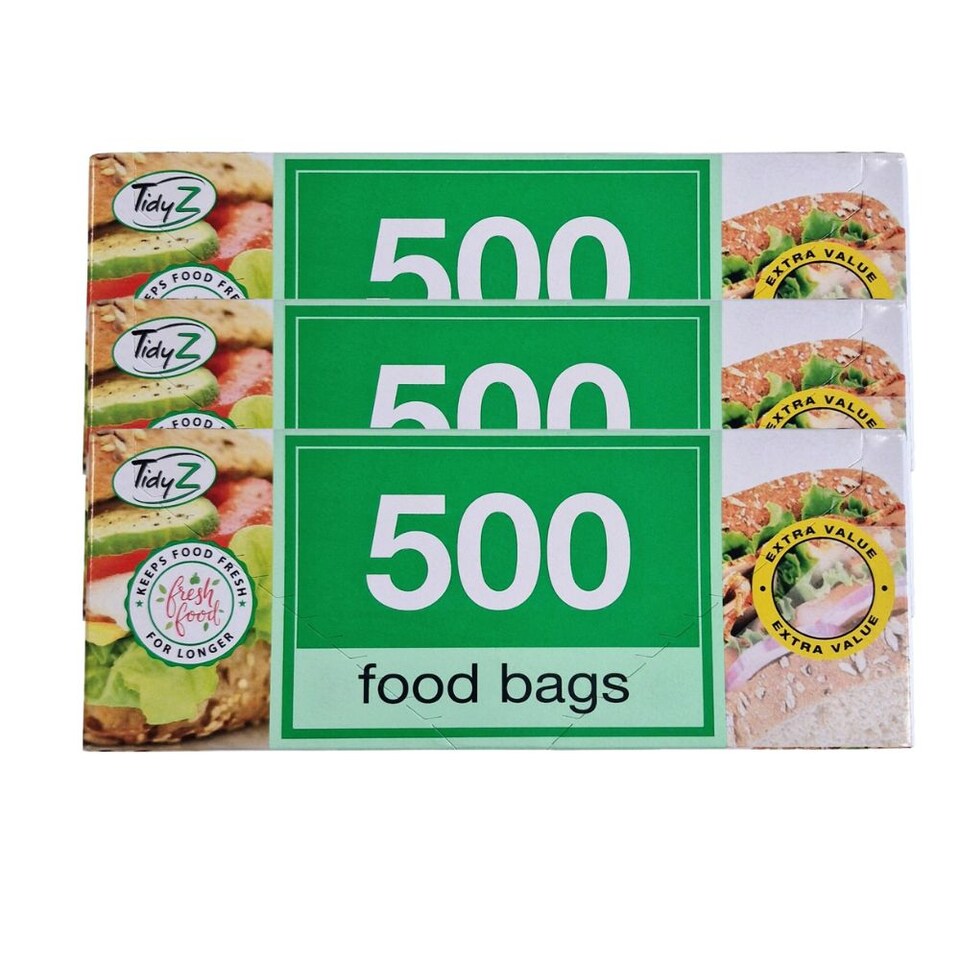TidyZ Multipurpose Food Bags 500 Assorted Pack