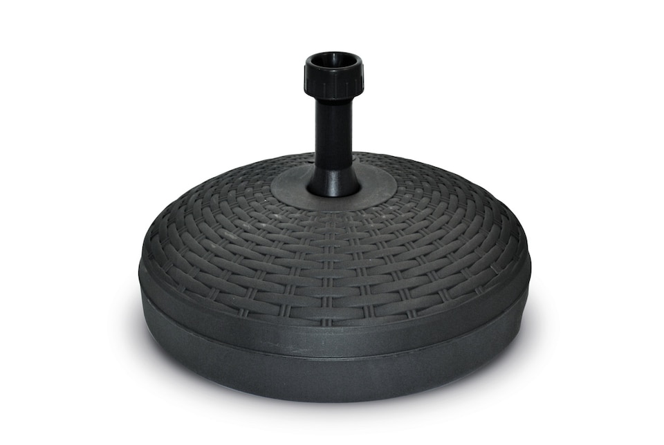 image 1 of 20L Rattan Garden Patio Parasol Base & Umbrella Stand | Black | 1