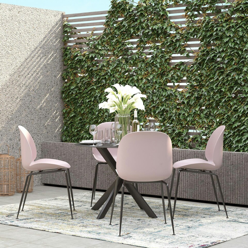 image 1 of Aria Resin Chairs 4PK Light Pink | Pink | Light Pink