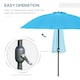 image 3 of Outsunny 2.5m Round Curved Adjustable Parasol Sun Umbrella Metal Pole Blue