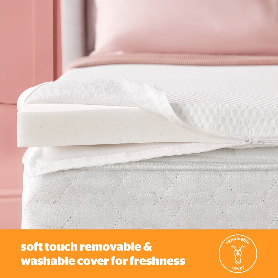 image 1 of Silentnight Impress Memory Foam Mattress Topper, 7cm Deep