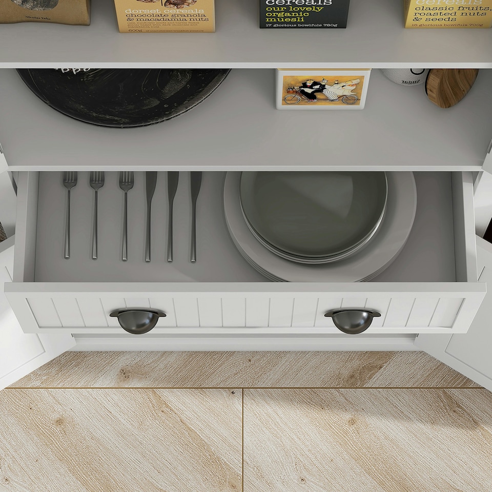image 1 of HOMCOM Kitchen Storage Cabinet with Drawers, Cupboards and Shelves, White